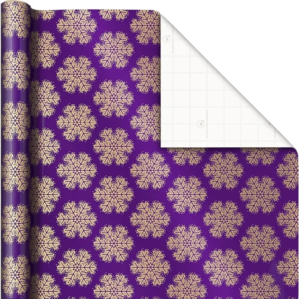 Hallmark Modern Christmas Wrapping Paper with Cutlines on Reverse 3 Rolls 120